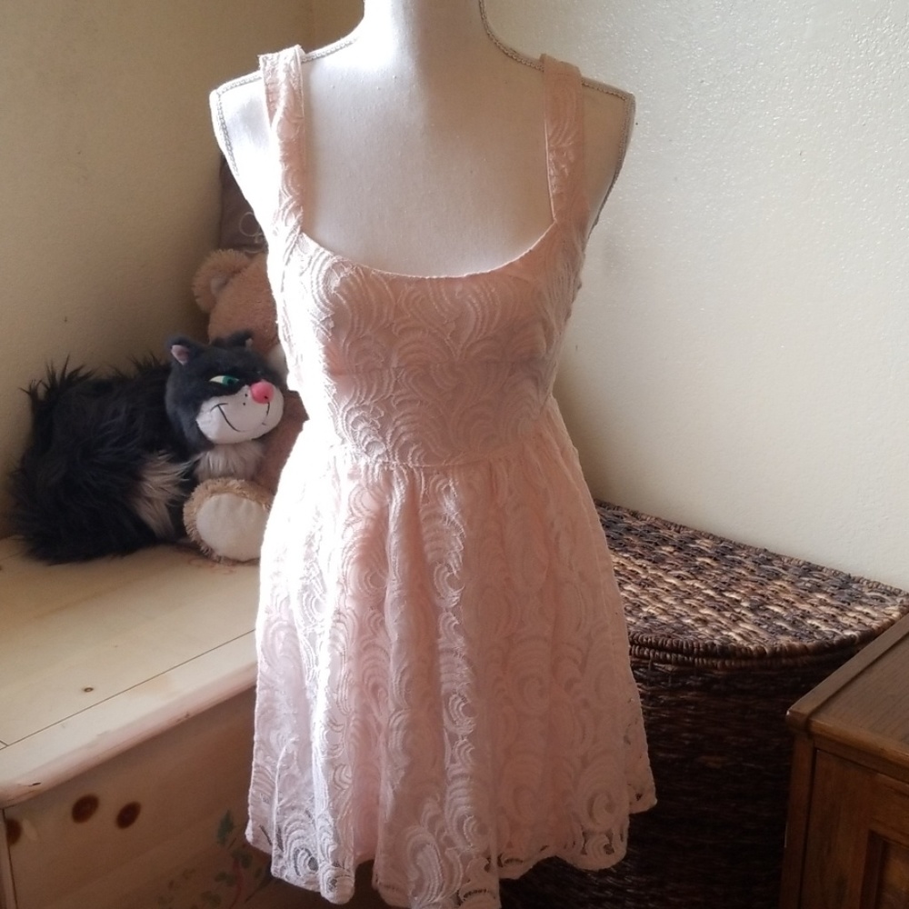 Free people pink lace dress size 4